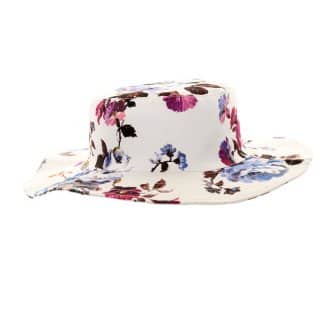 A1011-Ladies Floral print sun hat Ladies floral print bulk sun hat in purple