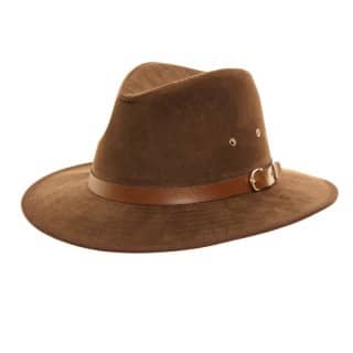 Brown faux suede wholesale fedora