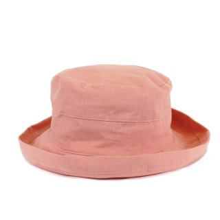 A102PS- WOMEN'S PASTEL LINEN SUN HAT WITH TURN-UP BRIM