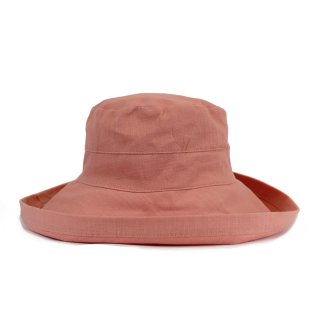 A103PS- PASTEL LINEN HAT WITH LARGE TURN-UP BRIM