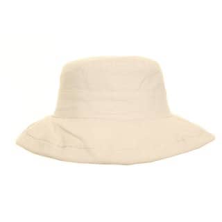 Wholesale linen sun hat with large turn-up brim
