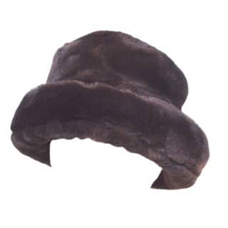 A107 Brown fake fur turned up brim Brown fake fur turned up brim