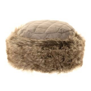 A1202-Ladies quilted faux suede hat with faux fur trim Wholesale ladies quilted faux suede hat with faux fur trim