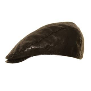 Wholesale mens flat cap with leather look