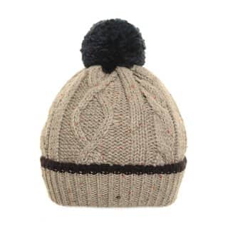A1323-Mens speckle knitted bobble hat Wholesale mens knitted bobble hat with speckle design