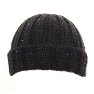 A1324-Mens chunky knit speckle ski hat Wholesale mens chunky knit ski hat with speckle design