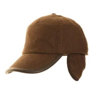 Wholesale baseball cap with ear protector with brown colour scheme