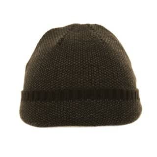A1363-Mens ski hat with turn up Wholesale ski hat with turn up brim in black