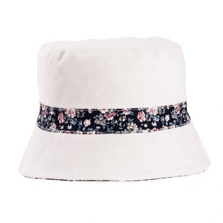 A1409-Ladies ditsy floral reversible bush hat Ladies wholesale bush hat with reversible design and multicoloured band