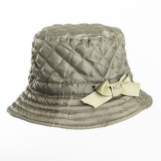 A1413 - Ladies quilted bush hat with side bow detail Wholesale ladies bush hat from quilted material and side bow detail