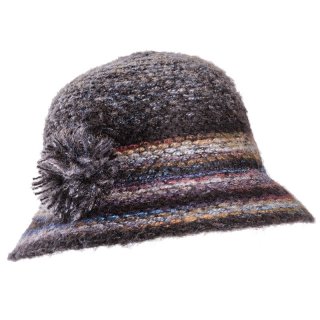 Wholesale cloche with wool blend and flower trim
