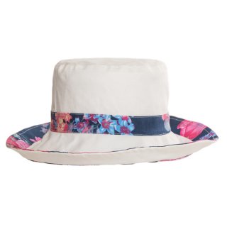 A1503-Ladies reversible cotton flower print hat Plain design with wholesale cotton hat with flower design for ladies