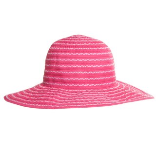 A1504-Ladies pattern wide brim hat Wholesale wide brim hat with pink striped pattern for ladies