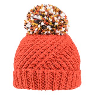 A1522-Ladies chunky knitted bobble hat Orange ladies chunky knitted bobble hat from wholesale supplier SSP Hats Ltd