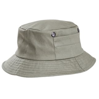 A1576-Mens cotton bush hat with side pockets Wholesale mens cotton bush hat which features side pockets in stone colour
