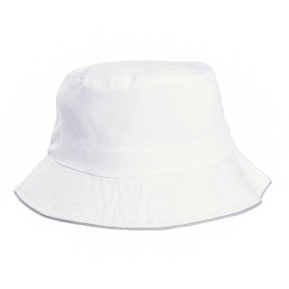 A1584-Adults unisex plain bush hat Adults unisex plain cotton bush hat in white
