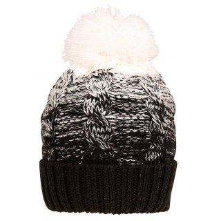 A1627- ADULTS UNISEX KNITTED BOBBLE HAT WITH TEDDY LINING