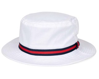 A1652- ADULTS UNISEX WHITE HAT WITH STRIPE BAND