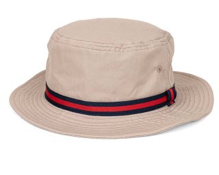 A1656- MENS COTTON BUSH HAT WITH STRIPE BAND