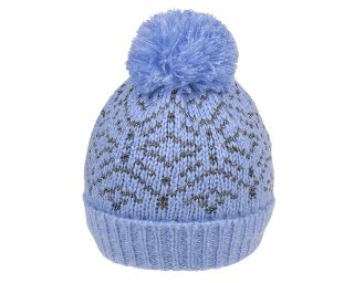 A1685- LADIES BOBBLE HAT WITH METALLIC WEAVE