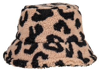 A1691- PK OF 6LADIES TEDDY BEAR FUR LEPOARD PRINT BUCKET HAT