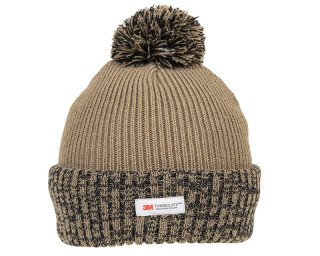 A1707 - MENS RIBBED THINSULATE BOBBLE HAT