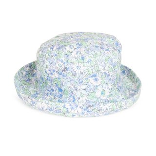 A1735- LADIES FLOWER PRINT TURN UP BRIM SUN HAT **