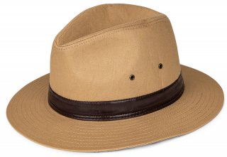 A1742- MENS FEDORA HAT WITH BROWN BAND