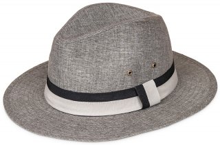 A1749- MENS FEDORA HAT WITH STRIPE BAND