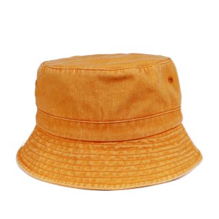 A1751OB- LADIES WASHED BUCKET HAT ORANGE/BLUE