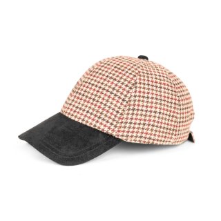 A1768 - MENS CHECKED BASEBALL WITH SUEDETTE PEAK