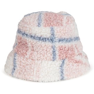 A1803-  LADIES TEDDY BEAR FUR BUCKET HAT WITH FLEECE LINING