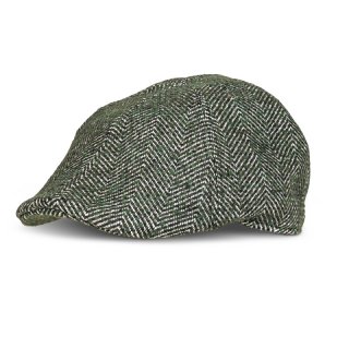 A1810- MENS PREFORMED-PEAK HERRINGBONE CAP