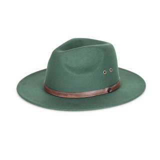 A1814- PK OF 6-LADIES FOREST GREEN FEDORA