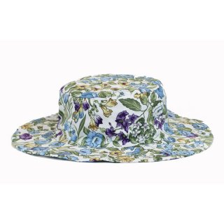 A1849 LADIES COTTON WIDE BRIM FLOWER PRINT SUN HAT