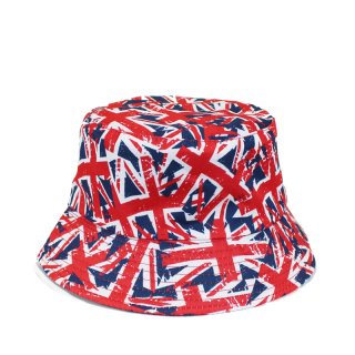 A1917 -PK OF 6  ADULT UNISEX UNION JACK BUCKET HAT