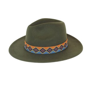 A1920- PK OF 6 LADIES OLIVE COLOUR FELT FEDORA