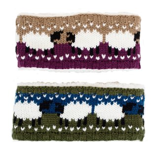 A1960- LADIES SHEEP KNITTED HEADBAND WITH TEDDY LINING A1960- LADIES SHEEP KNITTED HEADBAND WITH TEDDY LINING