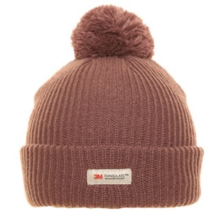A2064- ADULTS THINSULATE RIBBED KNITTED BOBBLE HAT