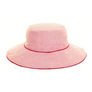 Wholesale reversible ladies bush hat with red stripes