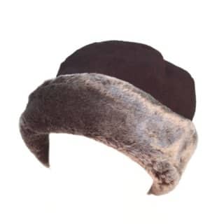 A308 - Fleece-shiny fur womens hat Wholesale womens faux fur fleece hat