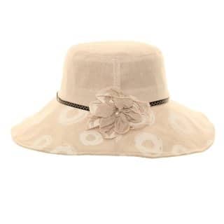 A356 - LADIES PRETTY PRINTED SUN HAT WITH SPOTTY BAND