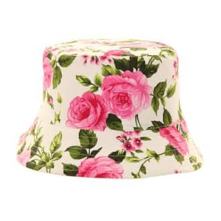 A358 - LADIES REVERSIBLE ROSE PRINT BUSH HAT