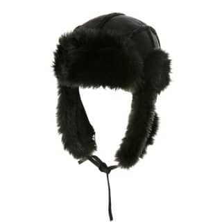 A410 - SUEDE EFFECT FUR TRAPPER HAT