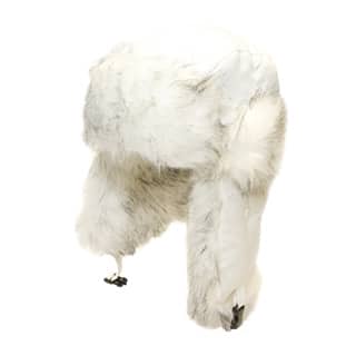 A751 - Womens trapper with fake fur trim Wholesale white trapper with fake fur trim