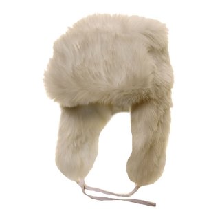 A793 - Adults white faux fur trapper hat Wholesale white faux fur trapper hat
