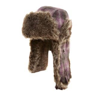 A819 - Womens subtle check trapper hat Wholesale womens subtle check trapper hat