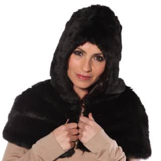 Luxury wholesale faux fur hood in black