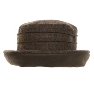 Wholesale womens tweed hat featuring a wax brim