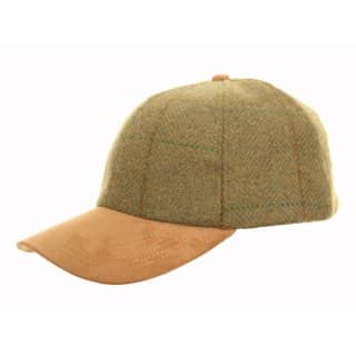 Wholesale green tweed baseball with faux suede peak